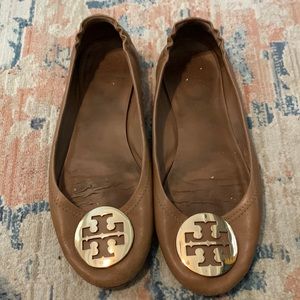 Tory Burch Minnie Flats Tan Size 9